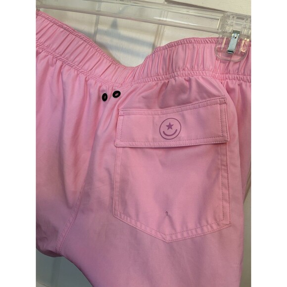 Bang Miami Men’s Large 4” Swim Beach Shorts Neon Pink Drawstring Pockets Lined - Picture 7 of 11